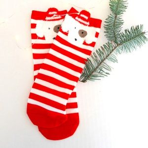 Festive Holiday Christmas Bear Socks.